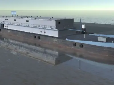  Inland bunker station Low-poly 3D model