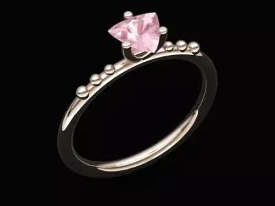Tiffany Style Morganite Women Ring 3D print model