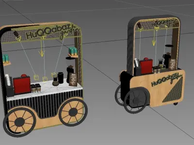 POP Stand 3D model 3D model coffee car new model 3D model