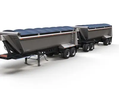 Dump trailer Low-poly 3D model