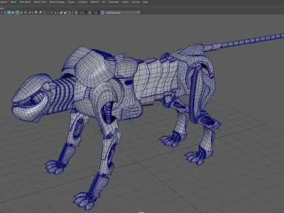 Robot panther Low-poly 3D model