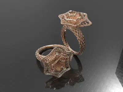 Star Inspired Luxury Ring 3D print model