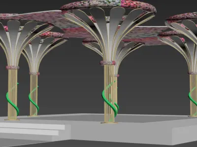 Wedding Decoration Tree Structure 3D model