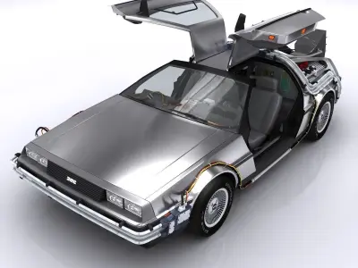 DeLorean Time Machine Low-poly 3D model