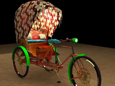 Chinese rickshaw   3D model