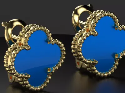 Earrings Vintage Alhambra ORIGINAL 3D print model