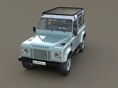 1985 Land Rover Defender 90 with interior ver 7 3D model