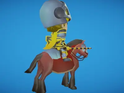 Toon Knight Animated Low-poly 3D model