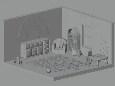 Playroom Low-poly 3D model