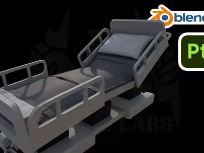 Hospital Bed PBR Low Poly Game Ready Low-poly 3D model