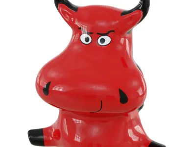 Garden figurine cow 3D model