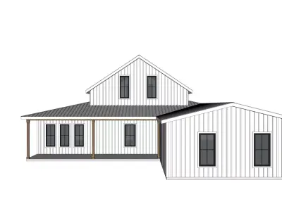 Barndominium House 075 -Archimple LLC Low-poly 3D model