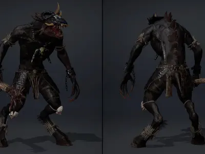 Mist Barbarian Arm2 Low-poly 3D model