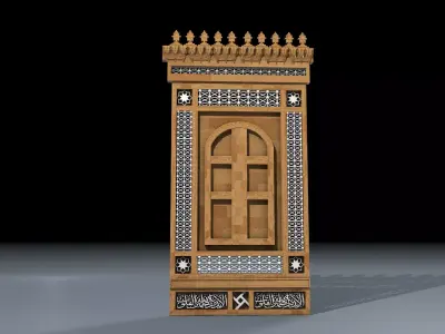3D Arabesque Decorative Wall Element 3D model