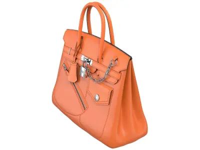 Hermes Birkin Rock Bag Orange Low-poly 3D model
