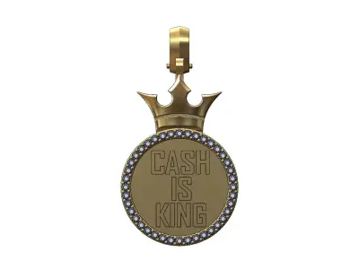 Crown cash is king diamond pendant 3D print model
