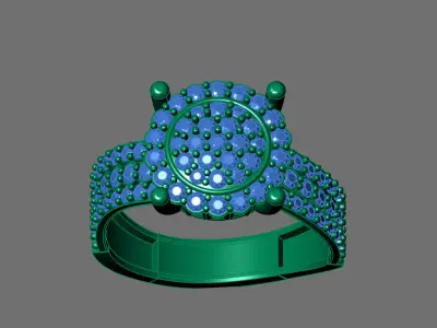 Womens Rings With Stone Ring Ready STL 3DM Models Rings women 3D print model 10