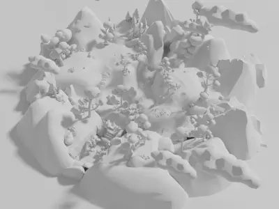 Environment Backyard Low-Poly 3D model