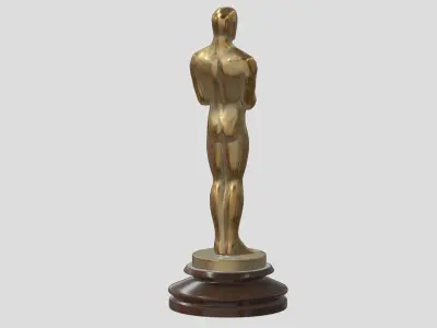Oscar Award Low Poly Gold Matte Low-poly 3D model