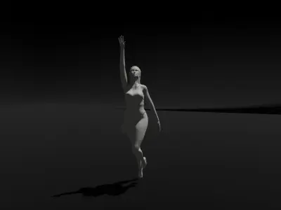 Concrete Statue  Low-poly 3D model