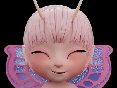 Cartoon Fairy - Fully Rigged Low-poly 3D model