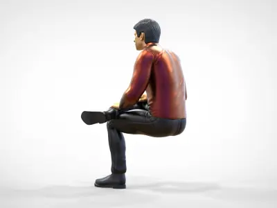 N4 Sitting man waiting  3D print model