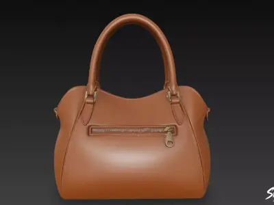 Brown Casual Tote Bag Low-poly 3D model