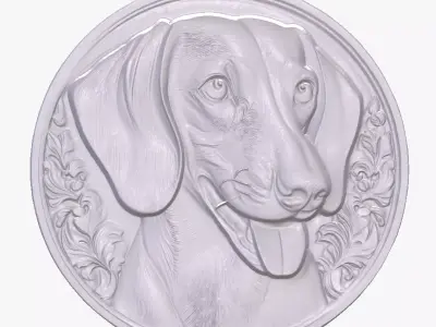 Dachshund 1 basrelief for 3D printing 3D print model
