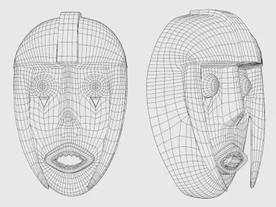 Pwoom Itok African mask 3D model