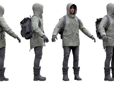 Mens and Womens Winter Outfit 2 3D Model Collection