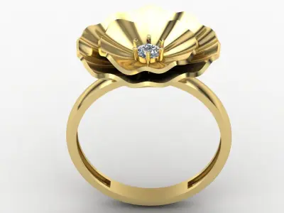 Flower ring 06 3D print model
