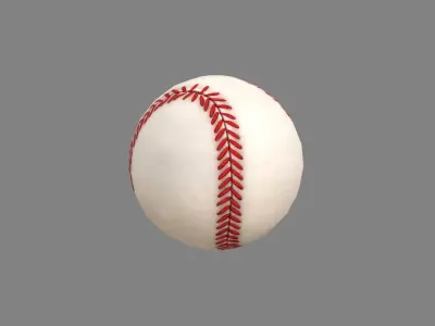 A baseball Low-poly 3D model