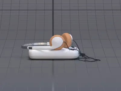 Disc Walkman headset 3D model