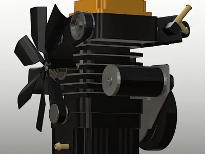 Toyan FS-S100A Four Stroke Model Engine - Mid Poly 3D Model Low-poly 3D model