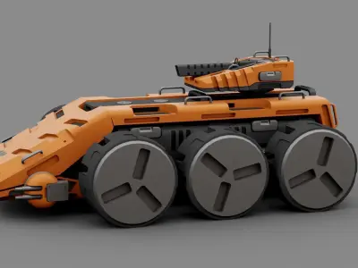 SCII-fI MILITARY VEHICLE RIGGED 3D model