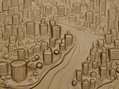 City relief wallart 3D print model