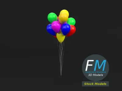 Bunch of balloons 3D model