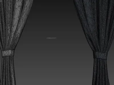 Curtains pair of 3D model
