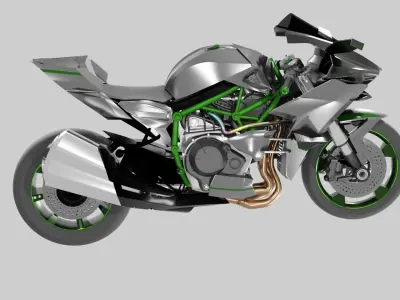 Racing Motorcycles Pack  H2R - Panigale V4 - YZF R6 - YZF R7 3D model