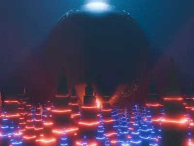 Sci-Fi City Building Animation 3D model