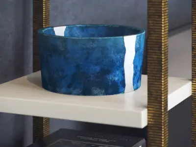 TV shelving with decoration 3D model