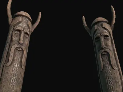 Totem wood 2 pbr 4k Low-poly 3D model Low-poly 3D model
