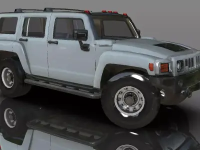 Hummer H3 SUV 3D model Sports Cars Games  Low-poly 3D model