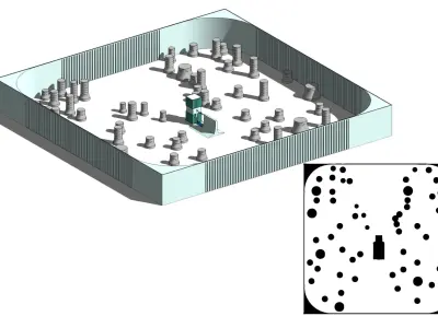 Building of espada 9 -with complex interior 3D model