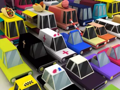 Vehicles Low Poly Pack Low-poly 3D model