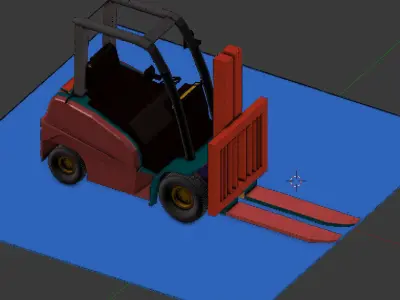 low poly clark forklift truck Low-poly 3D model