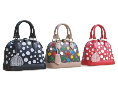 Louis Vuitton Alma Bags Yayoi Kusama Low-poly 3D model