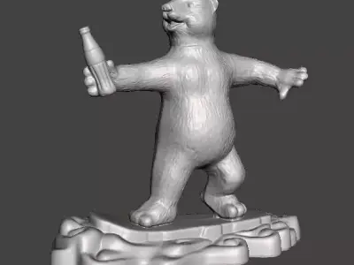 COCA COLA COKE YOUNG POLAR BEAR PROMOTIONAL FIGURE CHRISTMAS 90s 3D print model