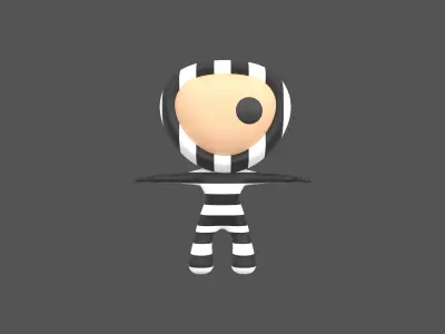 Rato Character 004 Prisoner Low-poly 3D model