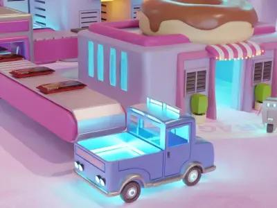 chocolate  factory Valentine Low-poly 3D model